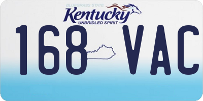 KY license plate 168VAC