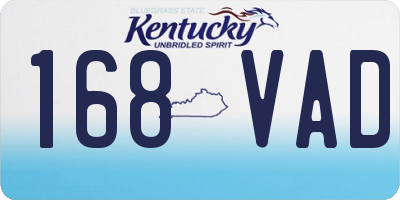 KY license plate 168VAD