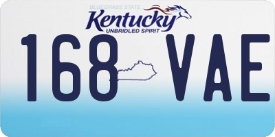 KY license plate 168VAE