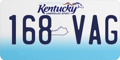 KY license plate 168VAG