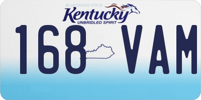 KY license plate 168VAM