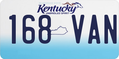 KY license plate 168VAN