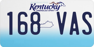 KY license plate 168VAS
