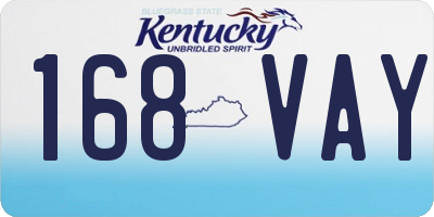KY license plate 168VAY