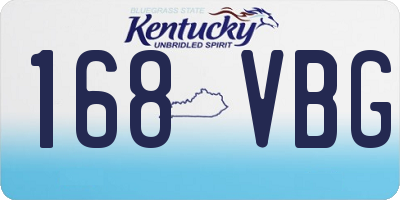 KY license plate 168VBG