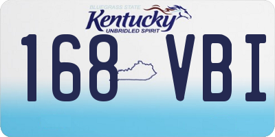 KY license plate 168VBI