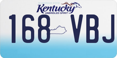 KY license plate 168VBJ