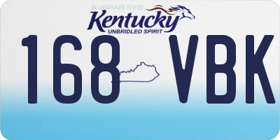 KY license plate 168VBK