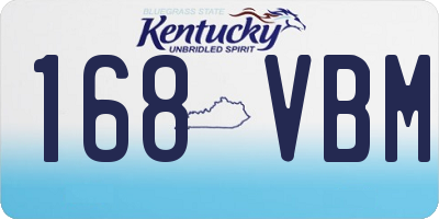 KY license plate 168VBM