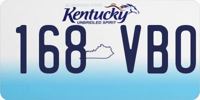 KY license plate 168VBO