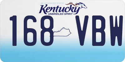 KY license plate 168VBW