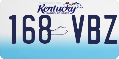 KY license plate 168VBZ