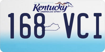 KY license plate 168VCI