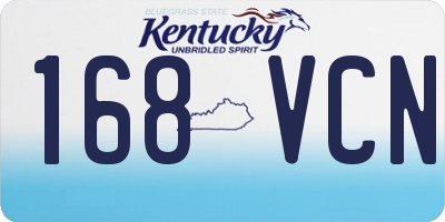 KY license plate 168VCN