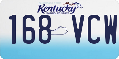 KY license plate 168VCW