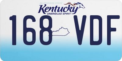KY license plate 168VDF