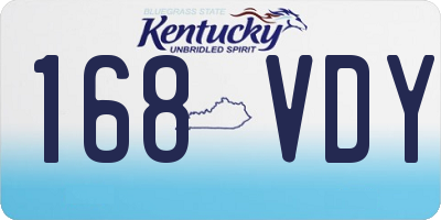 KY license plate 168VDY