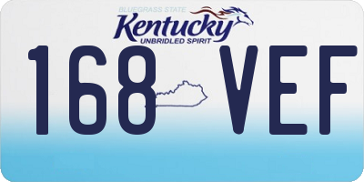 KY license plate 168VEF