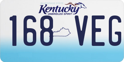 KY license plate 168VEG