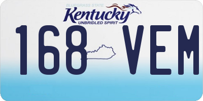 KY license plate 168VEM