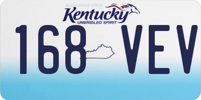 KY license plate 168VEV