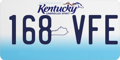 KY license plate 168VFE