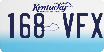 KY license plate 168VFX