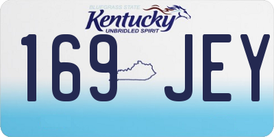 KY license plate 169JEY
