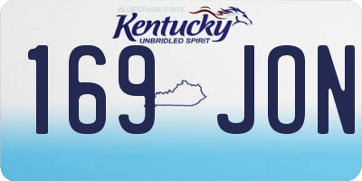 KY license plate 169JON