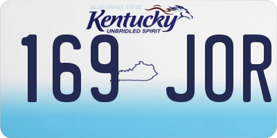 KY license plate 169JOR