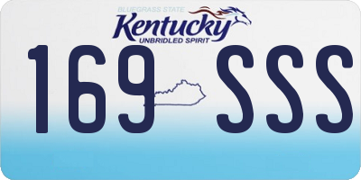KY license plate 169SSS