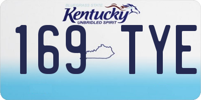 KY license plate 169TYE