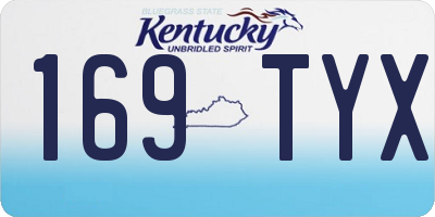 KY license plate 169TYX