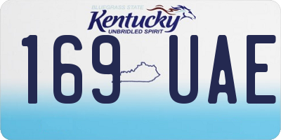 KY license plate 169UAE