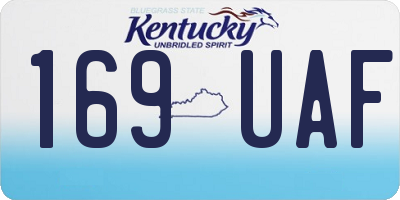 KY license plate 169UAF