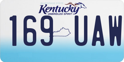 KY license plate 169UAW