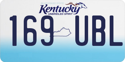 KY license plate 169UBL