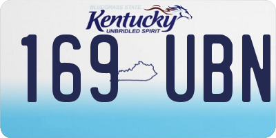 KY license plate 169UBN
