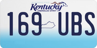 KY license plate 169UBS