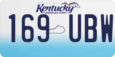 KY license plate 169UBW