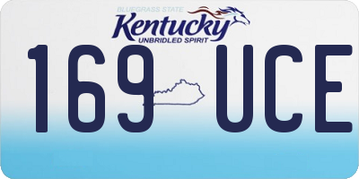 KY license plate 169UCE