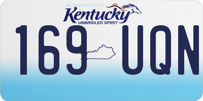 KY license plate 169UQN