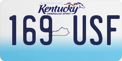 KY license plate 169USF