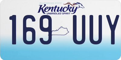 KY license plate 169UUY