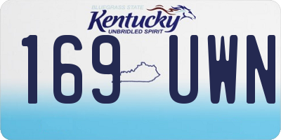KY license plate 169UWN