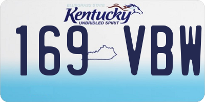KY license plate 169VBW