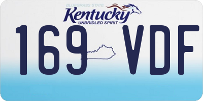 KY license plate 169VDF