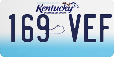 KY license plate 169VEF