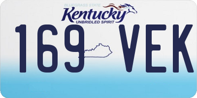 KY license plate 169VEK