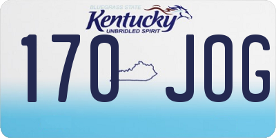 KY license plate 170JOG